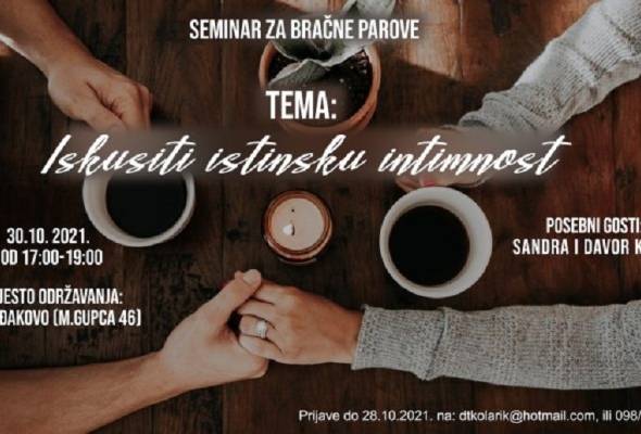 Seminar za bračne parove “Iskusiti istinsku intimnost“ - Vijesti - Elatus