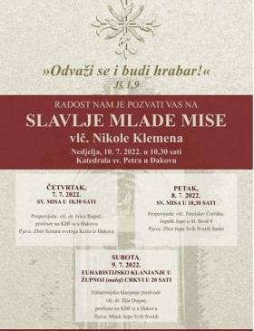 Mlada misa Đakovčanina Nikole Klemena - Vijesti - Elatus
