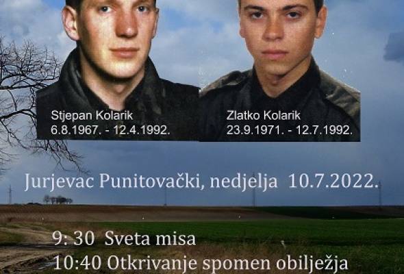 Obilježavanje 30. obljetnice stradavanja braće Stjepana i Zlatka Kolarika - Vijesti - Elatus