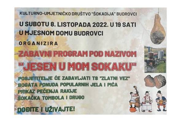 KUD "Šokadija'' organizira "Jesen u mom sokaku'' - Culture - Elatus