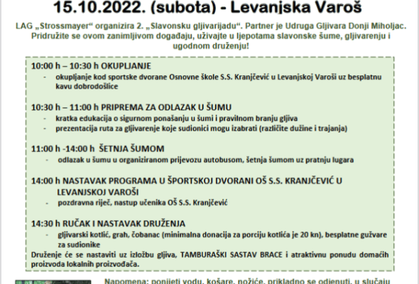 LAG ,,Strossmayer'' organizira 2. ,,Slavonsku gljivarijadu'' - Vijesti - Elatus