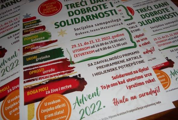 Treći ,,Dani dobrote u solidarnosti'' u Socijalno-humanitarnoj udruzi Terezijin krug Đakovo - Vijesti - Elatus