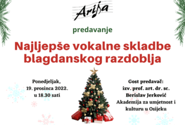 "Najljepše vokalne skladbe blagdanskog razdoblja" - Lifestyle - Novi Radio, Đakovo