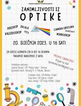 Radionica "Zanimljivosti iz optike'' u Gradskoj knjižnici i čitaonici - Culture - Elatus