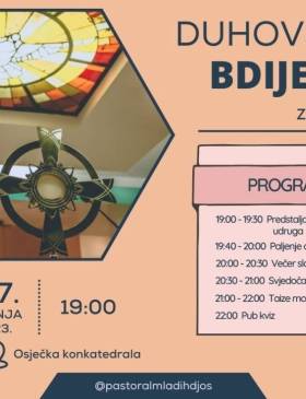 Ured za pastoral mladih Đakovačko-osječke nadbiskupije organizira Duhovsko bdijenje za mlade - Vijesti - Elatus