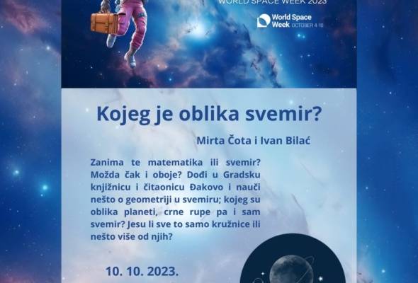 Svjetski tjedan svemira u Gradskoj knjižnici i čitaonici Đakovo - Culture - Elatus