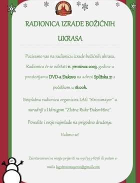 LAG "Strossmayer" i Udruga "Zlatne Ruke Đakovštine" organiziraju radionicu - Culture - Elatus