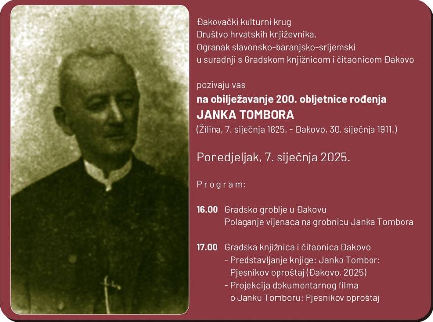 Obilježavanje 200. obljetnice rođenja književnika, svećenika i političara Janka Tombora - Novi Radio, Đakovo