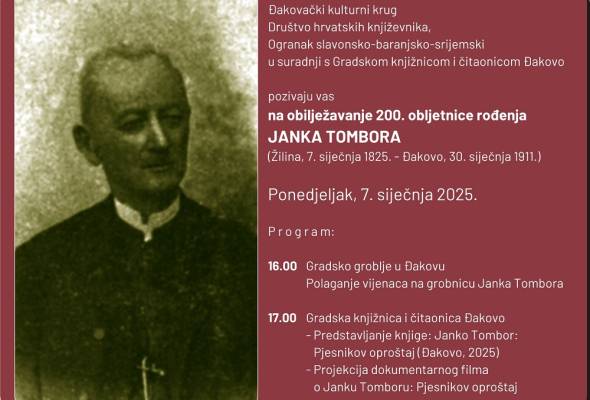 Obilježavanje 200. obljetnice rođenja književnika, svećenika i političara Janka Tombora - Culture - Elatus