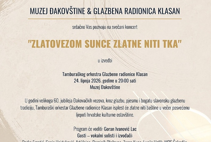"Zlatovezom sunce zlatne niti tka", koncert TO Klasan - Kultura - Novi Radio, Đakovo